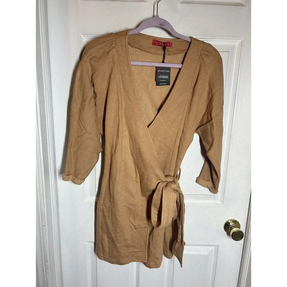 n:philanthropy Women's Size XS Iced Coffee Brown Bresson Wrap Dress